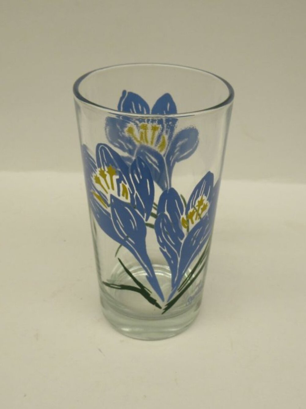 Boscul Vintage Blue SPRING CROCUS 5 Inch Peanut Butter Water Glass
